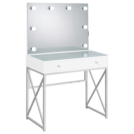 Eliza Makeup Vanity Table with LED Mirror and Stool - Furniture World