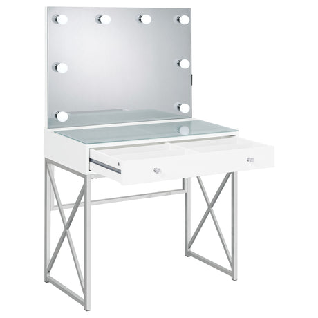 Eliza Makeup Vanity Table with LED Mirror and Stool - Furniture World