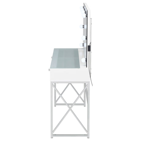 Eliza Makeup Vanity Table with LED Mirror and Stool - Furniture World