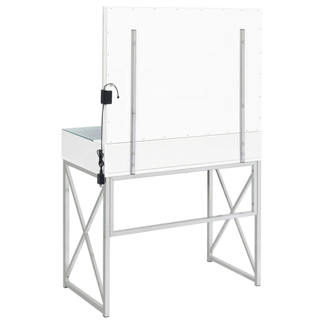 Eliza Makeup Vanity Table with LED Mirror and Stool - Furniture World