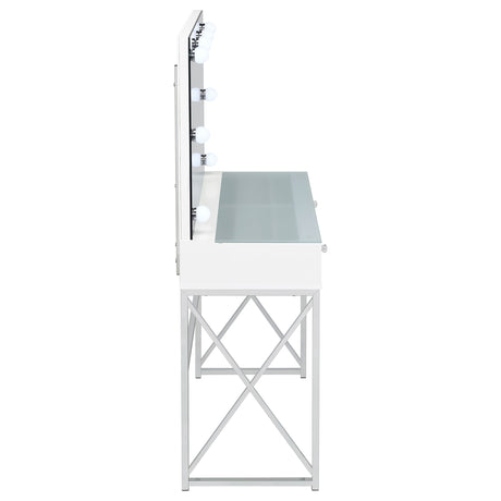 Eliza Makeup Vanity Table with LED Mirror and Stool - Furniture World