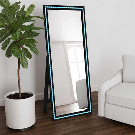 Windrose Standing Mirror with LED Lighting - Furniture World