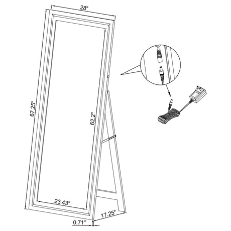 Windrose Standing Mirror with LED Lighting - Furniture World