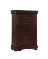 Crown Mark Furniture Louis Philip Drawer Chest in Dark Cherry image
