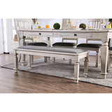 Georgia Antique White/Gray Bench