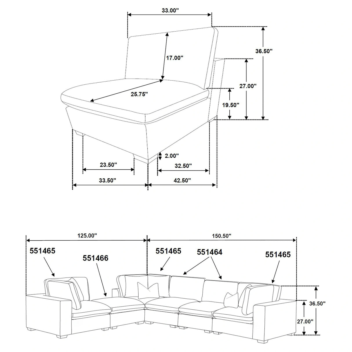 Lakeview Armless Chair