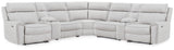 Social Pointe Reclining Sectional with Storage Consoles - Furniture World