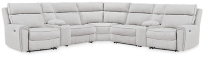 Social Pointe Reclining Sectional with Storage Consoles - Furniture World