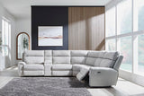 Social Pointe Reclining Sectional with Storage Consoles - Furniture World