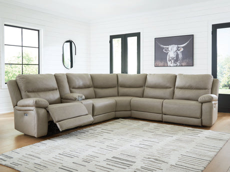 Narwhal Place Reclining Sectional with Storage Console - Furniture World
