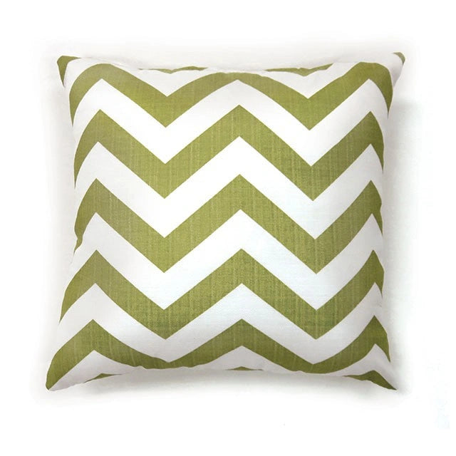 ZOE 18" X 18" Pillow, Green Chevron (2/CTN)