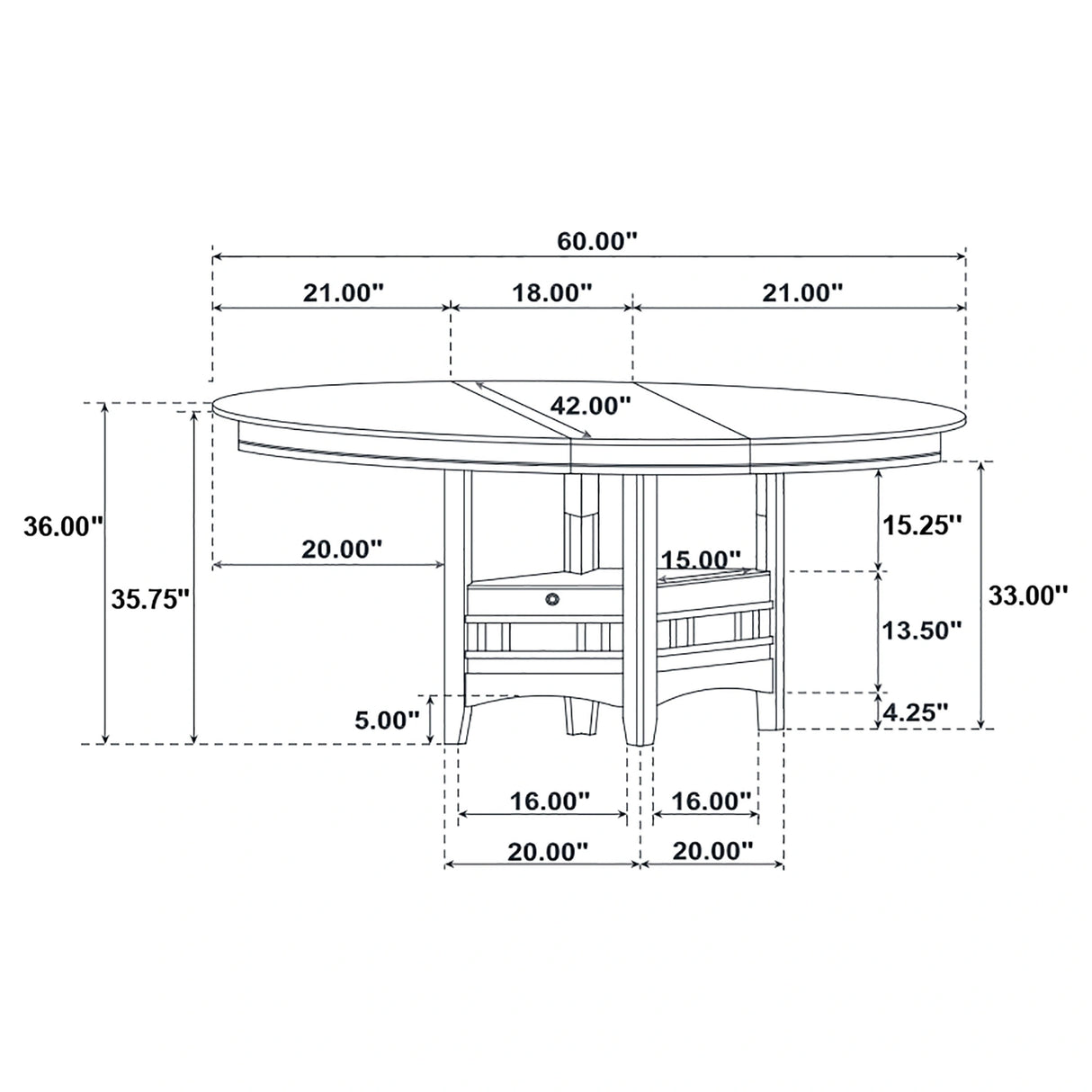 Lavon Counter Height Extension Dining Table