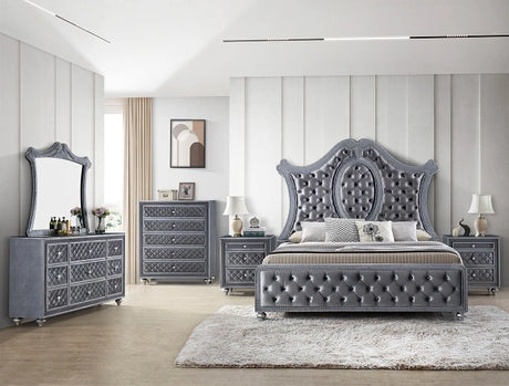 Crown Mark Furniture Voltare Queen Bed in Dark Grey image