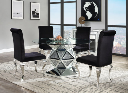 Noralie Mirrored & Faux Diamonds Dining Table - Furniture World