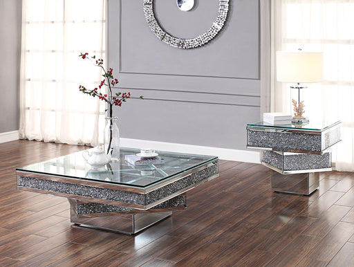 Noralie Mirrored & Faux Diamonds Coffee Table - Furniture World