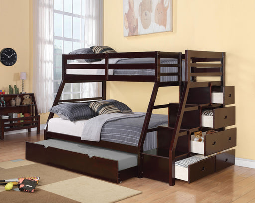 Jason Espresso Bunk Bed (Twin/Full) - Furniture World