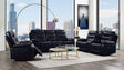Aashi Navy Leather-Gel Match Sofa (Motion) - Furniture World