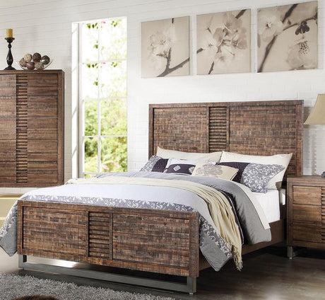 Acme Andria Queen Platform Bed in Reclaimed Oak 21290Q - Furniture World