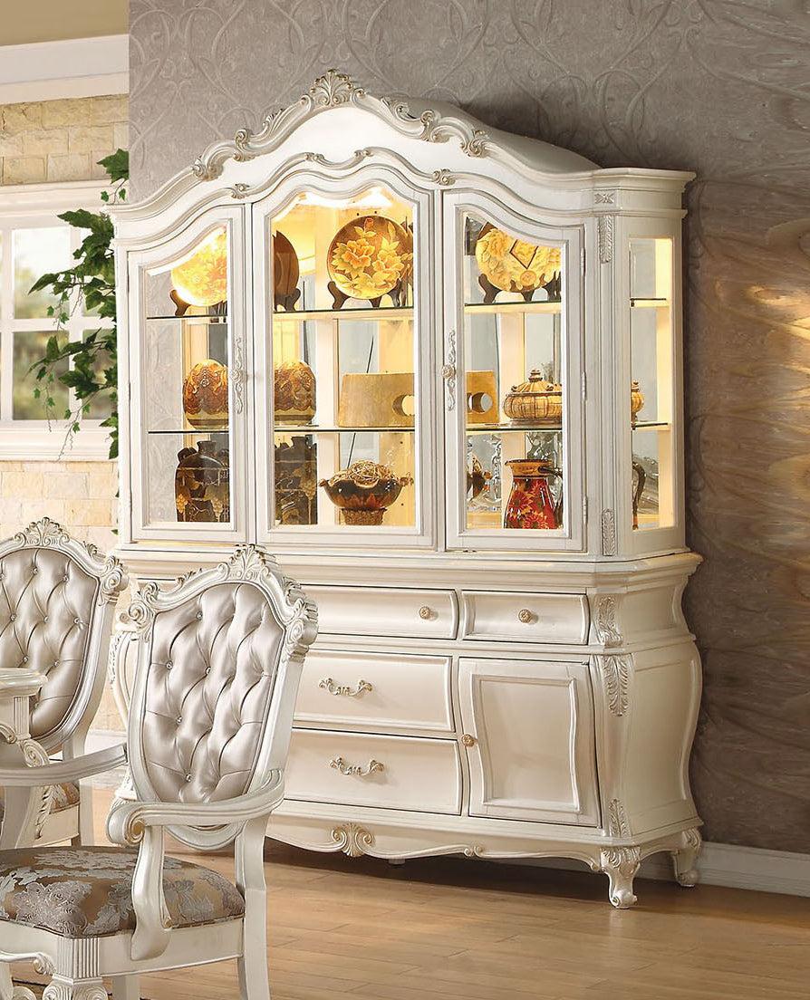 Acme Chantelle Buffet and Hutch in Pearl White 63544 - Furniture World