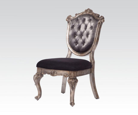 Acme Chantelle Button Tufted Back Seat Dining Side Chair (Set of 2) in Antique Platinum 60542 - Furniture World