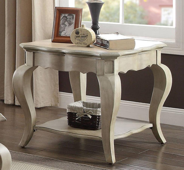 Acme Chelmsford End Table in Antique Taupe 86052 - Furniture World