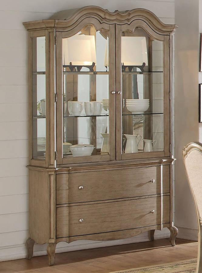 Acme Chelmsford Hutch and Buffet in Antique Taupe 66054 - Furniture World