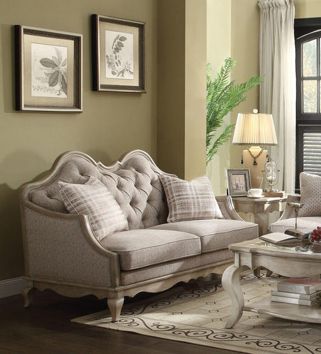 Acme Chelmsford Loveseat in Beige 56051 - Furniture World
