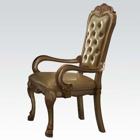 Acme Dresden Arm Chair in Gold Patina (Set of 2) 63154 - Furniture World
