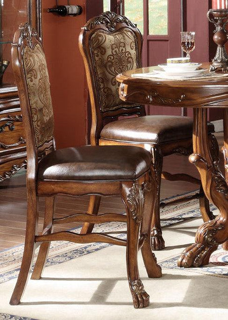 Acme Dresden Counter Height Dining Chairs in Brown Cherry Oak 12162 (Set of 2) - Furniture World