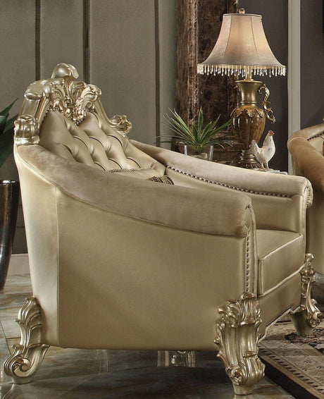 Acme Dresden Living Room Chair in Gold Patina 53122 - Furniture World