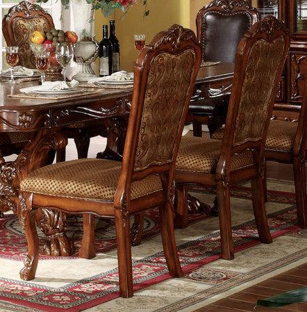Acme Dresden Pedestal Dining Side Chairs in Brown Cherry Oak 12153 (Set of 2) - Furniture World