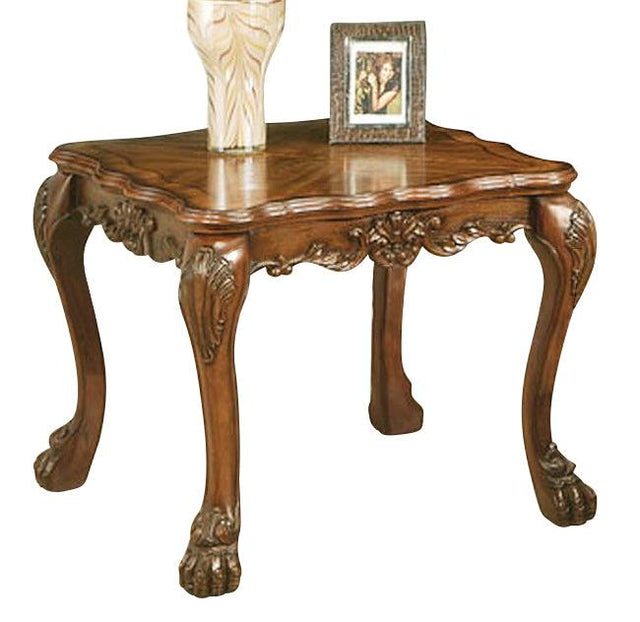 Acme Dresden Traditional End Table in Cherry Oak 12166 - Furniture World