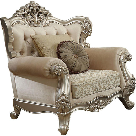 Acme Furniture Bently Chair with 2 Pillows in Champagne 50662 - Furniture World