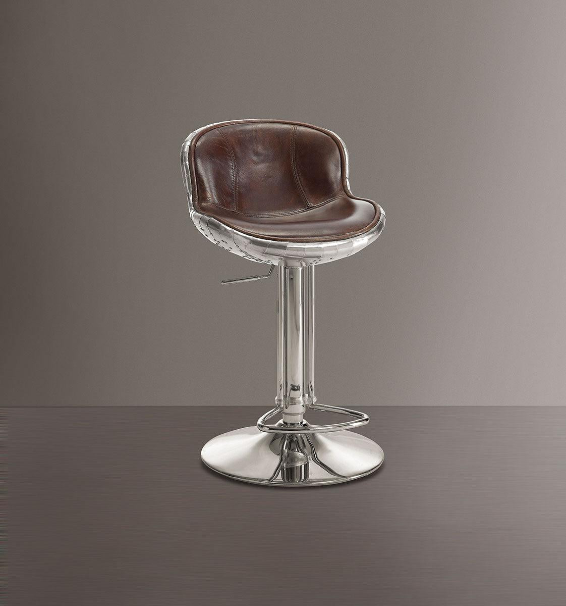 Acme Furniture Brancaster Adjustable Armless Swivel Stool in Vintage Brown (Set of 2) 96556