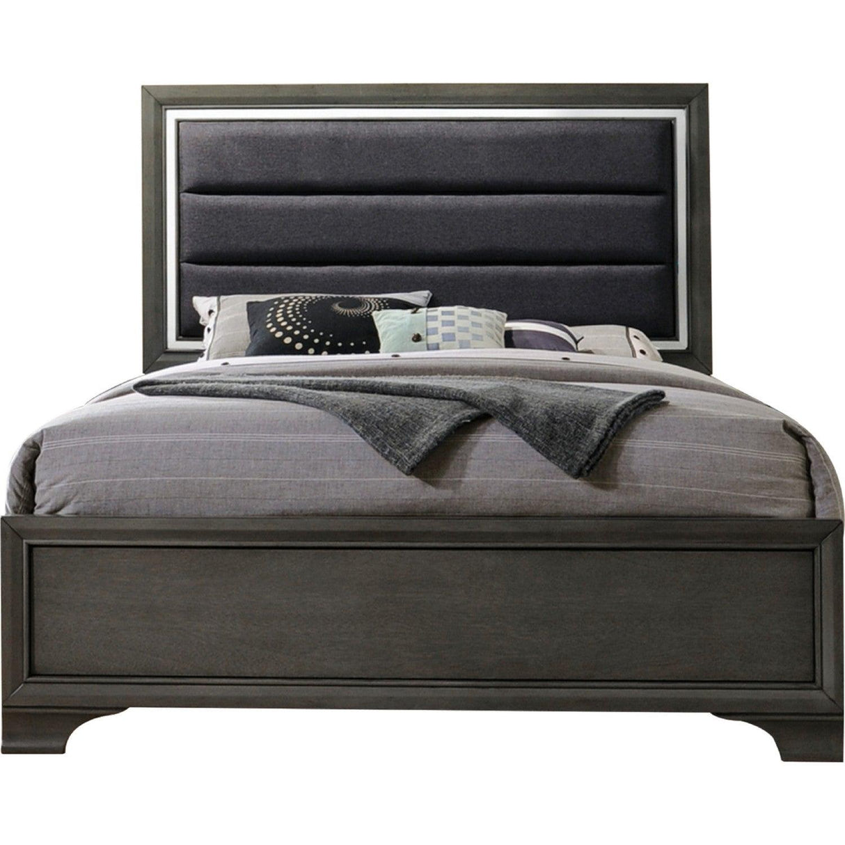 Acme Furniture Carine II King Panel Bed in Gray 26257EK - Furniture World