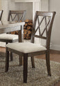 Acme Furniture Claudia Side Chair in Beige and Brown (Set of 2) 71717 - Furniture World