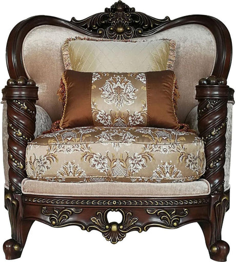 Acme Furniture Devayne Chair with 2 Pillows in Dark Walnut 50687 - Furniture World