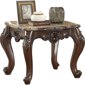 Acme Furniture Devayne End Table in Marble/Dark Walnut 81687 - Furniture World