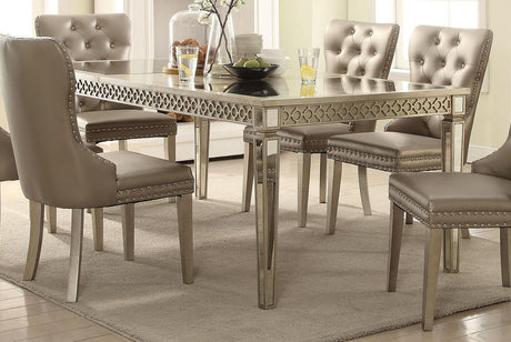 Acme Furniture Kacela Dining Table in Mirror and Champagne 72155 - Furniture World