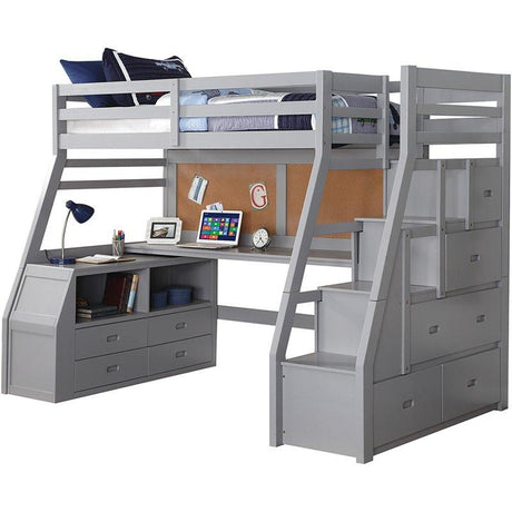 Acme Jason II Twin Loft Bed & Ladder in Gray 37445 - Furniture World