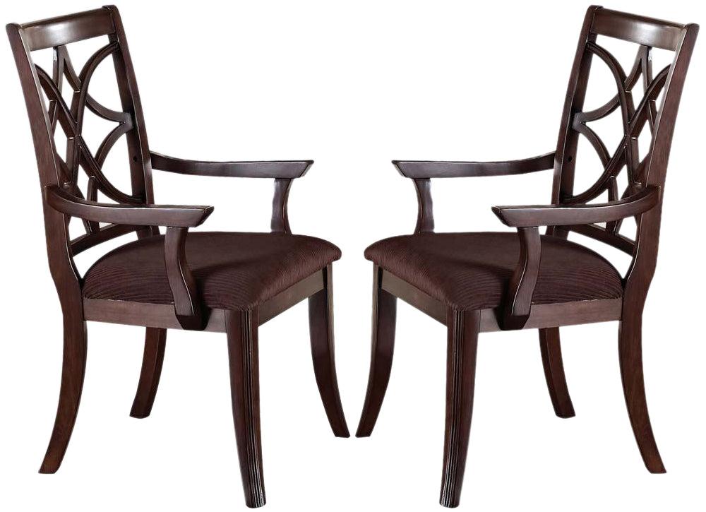 Acme Keenan Dining Arm Chairs (Set of 2) in Dark Walnut 60258 - Furniture World