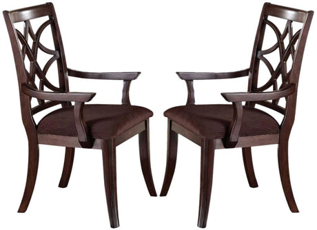 Acme Keenan Dining Arm Chairs (Set of 2) in Dark Walnut 60258 - Furniture World