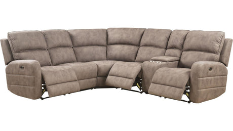 Acme Olwen Power Motion Sectional Sofa in Mocha Nubuck 54590 - Furniture World
