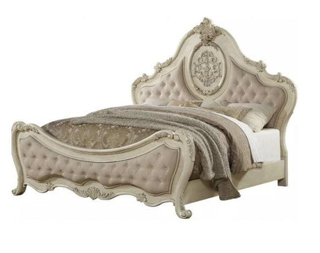 Acme Ragenardus Queen Bed in Antique White 27010Q - Furniture World