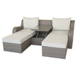 Acme Salena Sofa Bed with Coffee Table in Beige/Gray 45010 - Furniture World