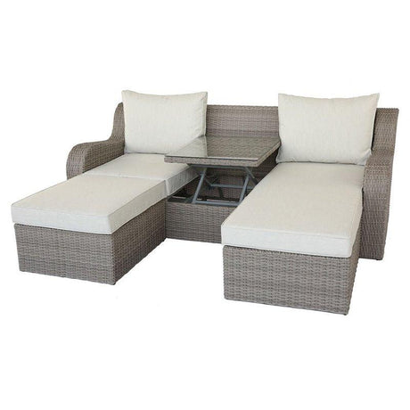 Acme Salena Sofa Bed with Coffee Table in Beige/Gray 45010 - Furniture World