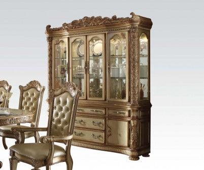 Acme Vendome Buffet and Hutch in Gold Patina 63005 - Furniture World