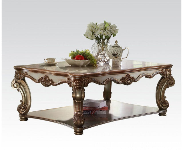 Acme Vendome Coffee Table in Gold Patina 83000 - Furniture World