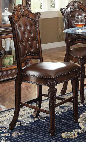 Acme Vendome Counter Height Chair with Tufted Back (Set of 2) in Cherry 62034 - Furniture World