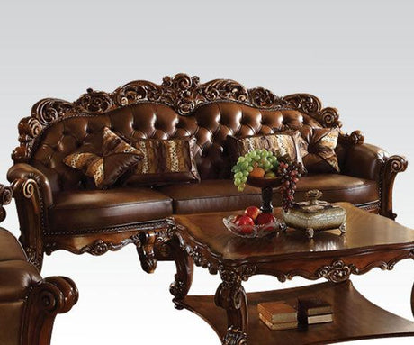 Acme Vendome Oversized Sofa with 4 Pillows in Cherry 52000 - Furniture World